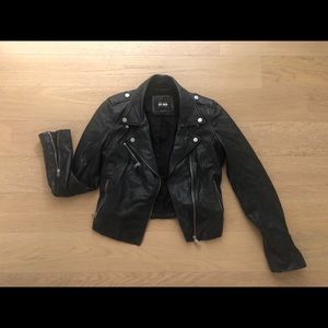 Zara black leather moto jacket